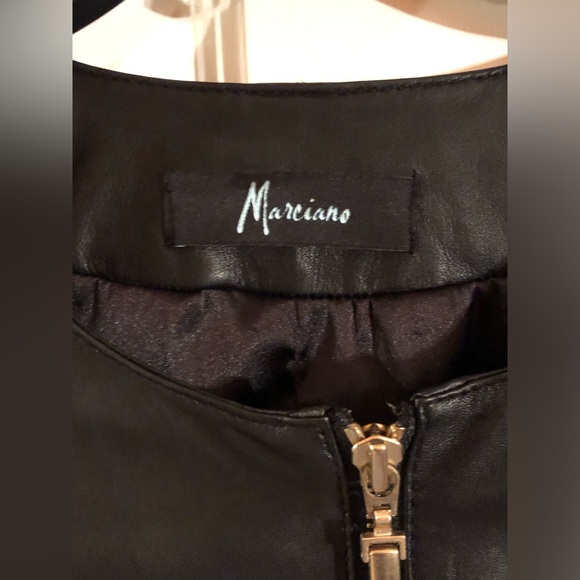 Marciano Black Leather Peplum Jacket - Picture 3 of 4